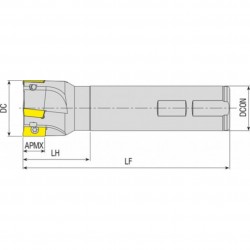 Frez składany Ø25 AEM90 AP10 D25 C25 L250 AKKO - AKKO