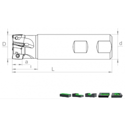 Frez składany Ø32 ST90 AP16 D32 C32 L200 Z03 SMOXH SM12752 - SMOXH