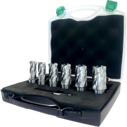 Wiertło trepanacyjne rurowe HSS fi 14 - 24 L25 ZESTAW 6szt.  | Andrex