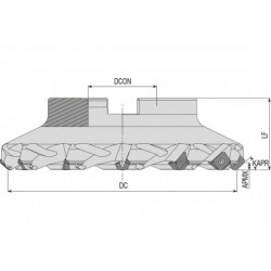 Głowica frezarska fi 63 AFM45 SE12 D63 Z05 R245-12T3 AKKO | Andrex